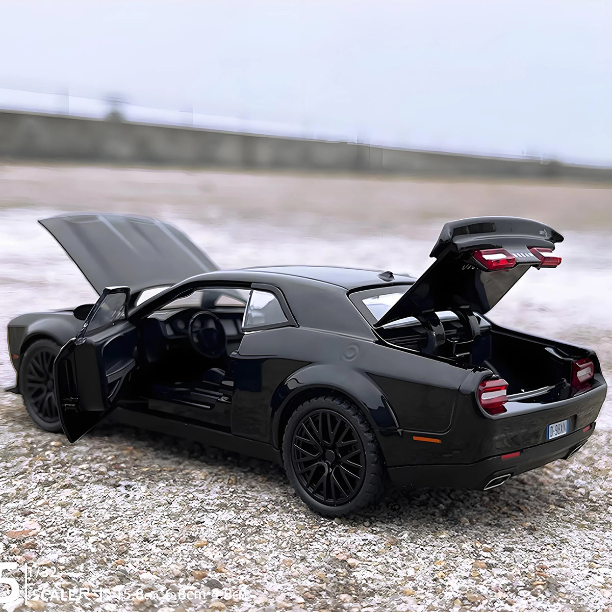 1: 32 Challenger Hellcat Alloy Model - with lighting and sound effects, ideal gift for boyfriends and young people