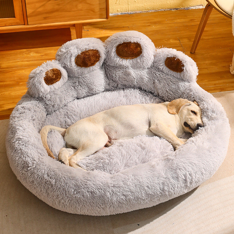 Fluffy Dog Bed Winter Warm Large Pet Products Small Sofa Baskets Pets Kennel Mat Puppy Cats Supplies Basket Blanket Accessories Pets Supplies